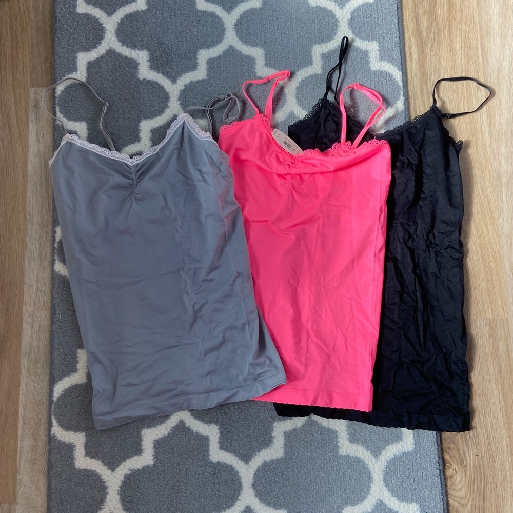 Set of 3! Victoria’s Secret Camisoles - Gray, Pink, and